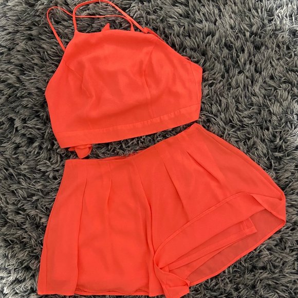 Coral Pink Two Piece - Picture 1 of 4
